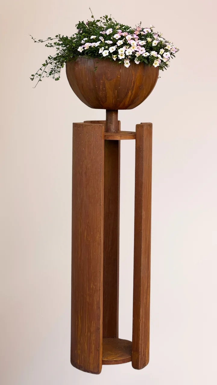 Edelrost Säule Athen inkl. Schale Gartensäule Pflanzsäule Dekosäule 120 cm hoch