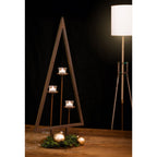 Teelichthalter Metall groß "Tanne - Lichterschein" Edelrost Weihnachtsdeko Tanne