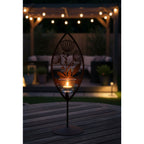 Teelichthalter Dahlie Floral und Mandala Stilvolle Edelrost-Tischdeko im 3er-Set