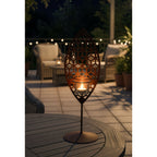 Teelichthalter Dahlie Floral und Mandala Stilvolle Edelrost-Tischdeko im 3er-Set