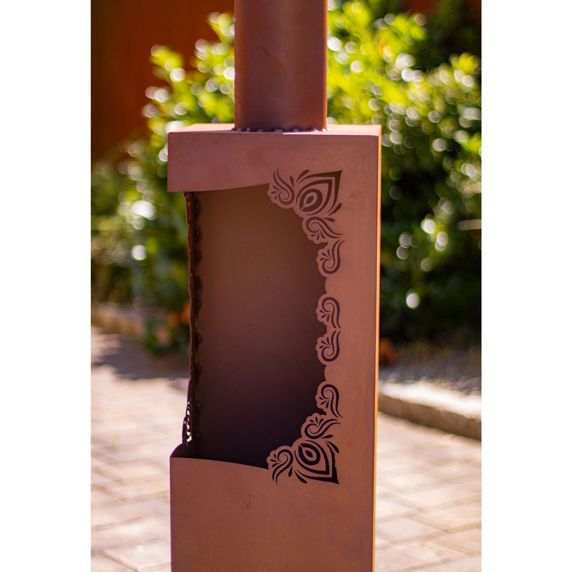 Terrassenofen aus Edelrost Design Gartenofen aus Metall, Made in Germany 196 cm