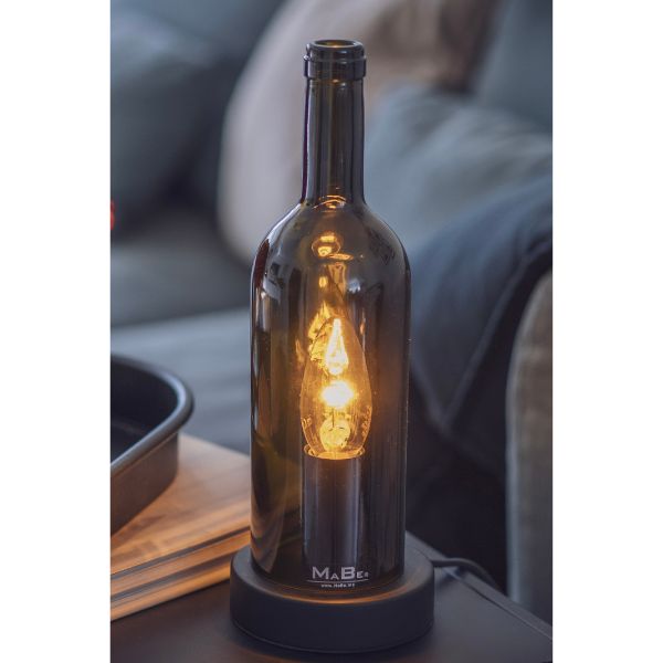 2IN1 Tischleuchte & Windlicht BORDEAUX FLASCHE - Innovatives Design