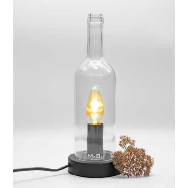2IN1 Tischleuchte & Windlicht BORDEAUX FLASCHE - Innovatives Design