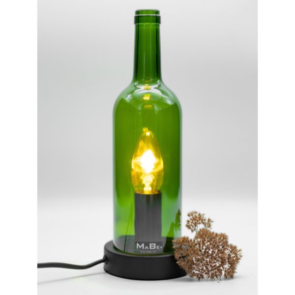 2IN1 Tischleuchte & Windlicht BORDEAUX FLASCHE - Innovatives Design