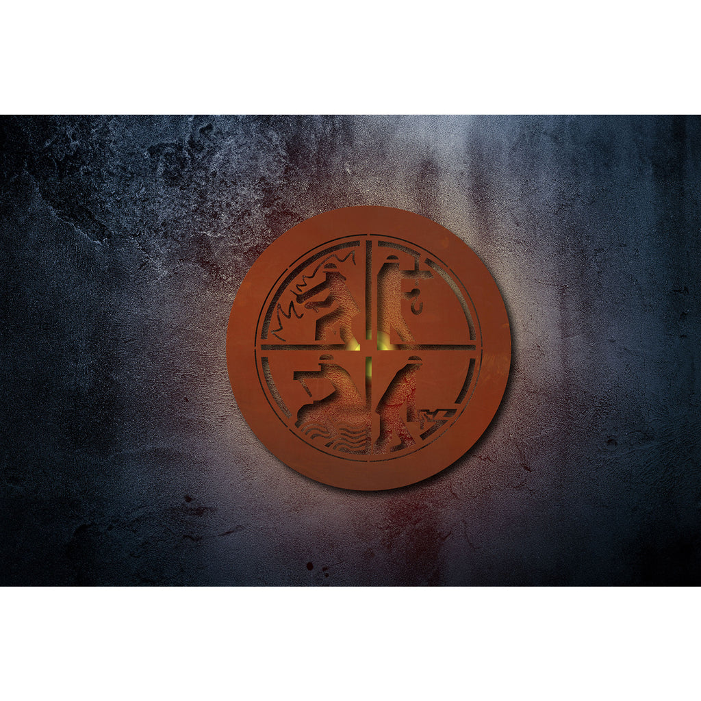 Wandbild Florian - Metall Edelrost mit Feuerwehr Motiv, Geschenkidee