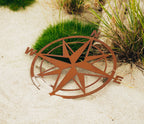 Wandbild Kompass - im Edelrostdesign Wanddekoration aus Edelrost Wohndeko