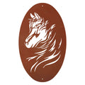 Wandbild Mustang - Edelrost Wandbild mit Kopf eines Mustang Rost Deko Pferde