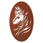 Wandbild Mustang - Edelrost Wandbild mit Kopf eines Mustang Rost Deko Pferde