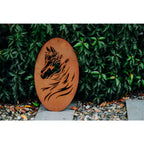 Wandbild Mustang - Edelrost Wandbild mit Kopf eines Mustang Rost Deko Pferde