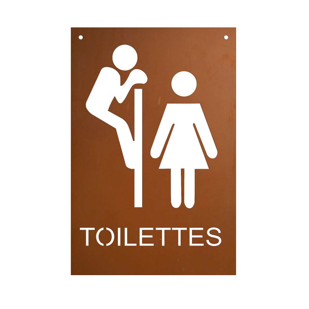 WC-Schilder - Metall Edelrost Toilettenschilder verschiedene Ausführungen