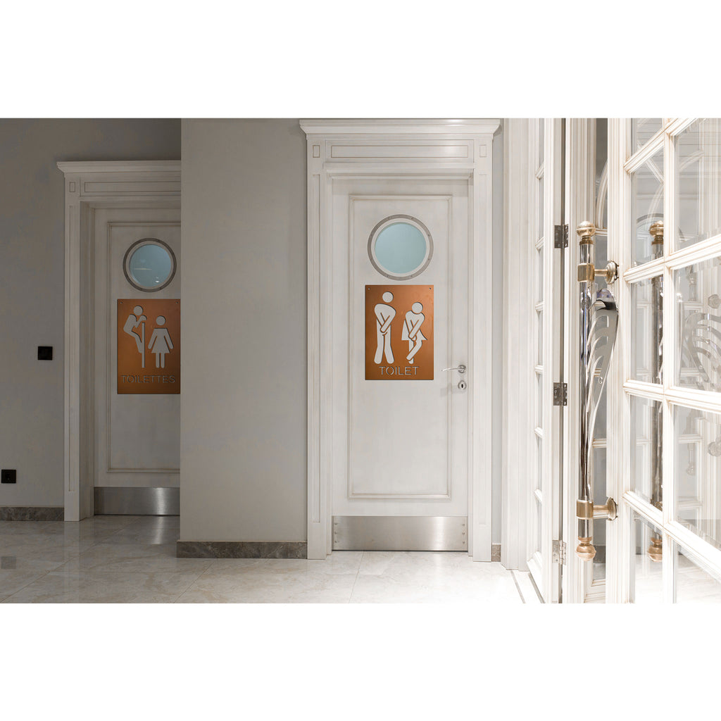 WC-Schilder - Metall Edelrost Toilettenschilder verschiedene Ausführungen