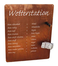 Moderne Wetterstation aus Edelrost zum Hängen Gartendeko Rost Schild Rostdeko