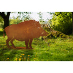 Tierfigur Metall - Wildschwein - Edelrost Skulptur Landhaus Deko Tierfreunde