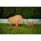 Tierfigur Metall - Wildschwein - Edelrost Skulptur Landhaus Deko Tierfreunde