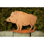 Tierfigur Metall - Wildschwein - Edelrost Skulptur Landhaus Deko Tierfreunde