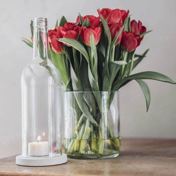 Exklusives WINDLICHT BORDEAUX FLASCHE - handgefertigt in Deutschland