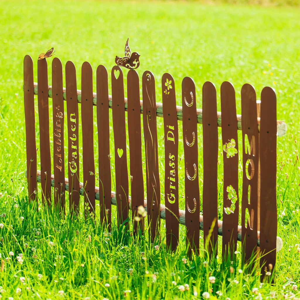 Gartenzaun Zaunlatten aus Edelrost Metall Zaunlatte in unterschiedlichen Designs